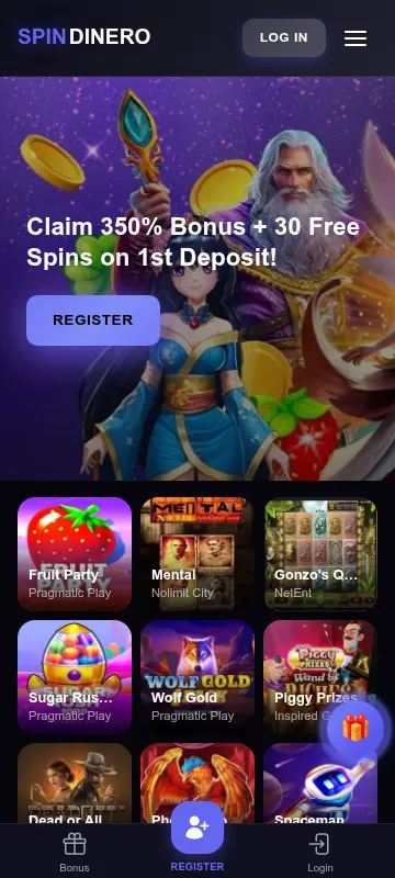 Spin Dinero Casino mobile browser view